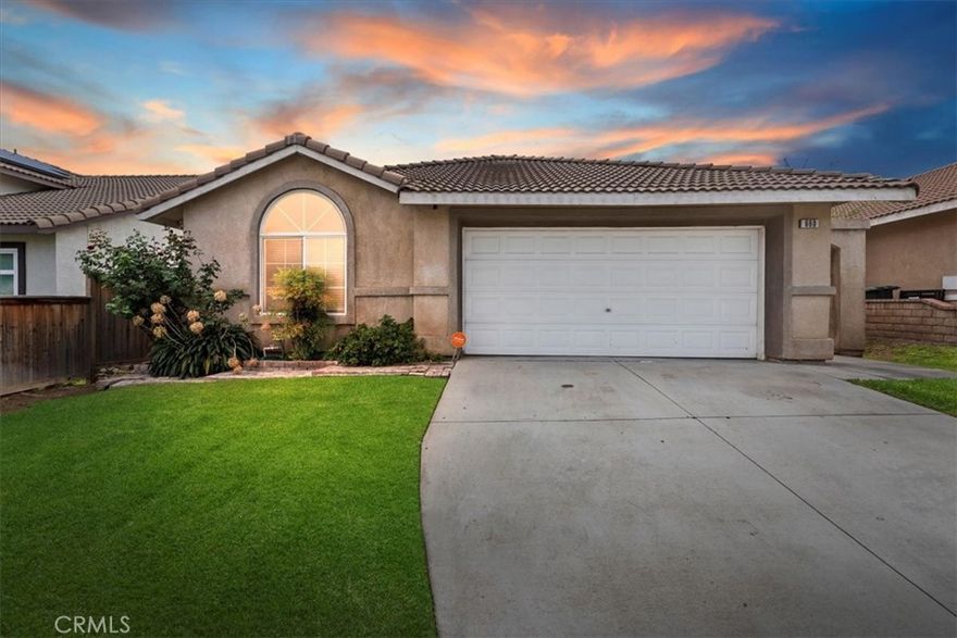 Wonderful newer home centrally located. This home is in great condition situated on a quiet cul de sac. Very open floorplan with vaulted ceilings and hardwood floors throughout. The living room has high ceilings and a lovely fireplace with stone trim. The kitchen has an island counter along with nice cabinets and granite counters. The stove is stainless steel. The back yard is extremely well manicured with a newer patio cover. The functional part of the home boasts 4 bedrooms with two full bathes. A true VAUE property. Tile roof also.