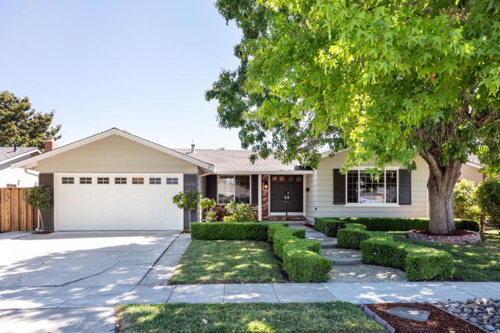 Neat, appealing home in a lovely neighborhood of classic California ranch-style homes. Lovely upgrades create a light, clean, pleasing ambience throughout. Burnished hardwood, new neutral grid-patterned carpet, and unique ceramic tile flooring. Beautifully updated kitchen has slab countertops and full backsplashes, shaker-style, soft-close cabinets with brushed-nickel pulls, stainless-steel sink, and upscale appliances. Step-down family room has a lustrous fireplace with mantel and flush hearth, surround sound wiring, remote-controlled ceiling fan, and sliding-glass doors with electrically-controlled blinds . All bedrooms have new carpet, cedar-lined closets, painted baseboards and crown mouldings. Both baths attractively remodeled. Dimmable can lights in all living areas. Front yard features circular aggregate steps between trimmed boxwood hedges, two lawn areas, and bark planter beds. Fenced backyard boasts a paver patio, lawn area with perimeter plants, including vegetables, herbs, and citrus trees; additional garden space is planted with flowering bulbs, strawberries, tomatoes, rose bush, and apple tree. Situated in the Robertsville neighborhood, which is well-established, features mostly single-story ranch-style homes, and is convenient to commuter routes and all amenities.