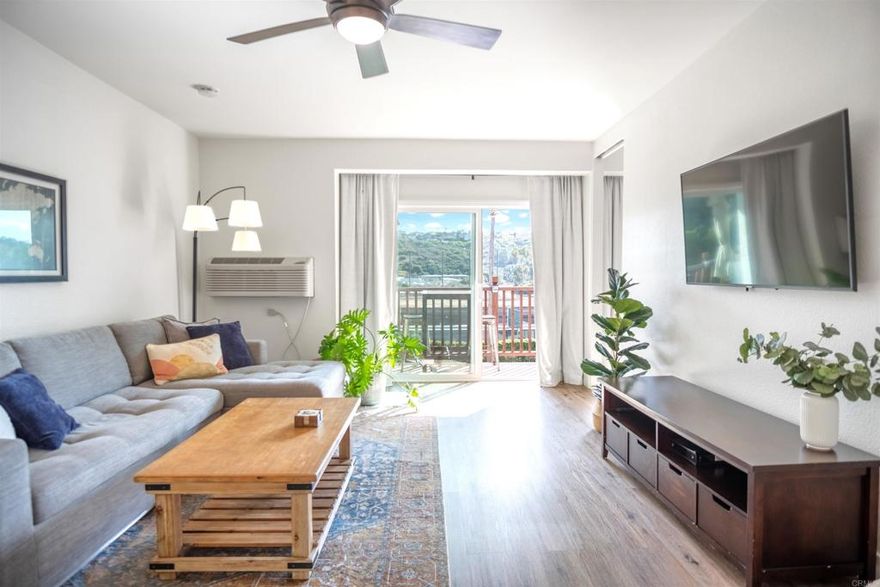 Carlsbad's best kept secret! Incredible opportunity to purchase a condo on the grounds of the prestigious La Costa Omni Resort and Spa! 1 bedroom 1.5 bath condo can be a Full Time Residence, 2nd Home or lucrative Vacation Rental/ Income Property as one of the ONLY buildings permitted for short term rentals by City of Carlsbad. Beautifully renovated w/ custom flooring, new electrical panel, custom textiles, newer Milgard soundproofing sliders w/ lifetime warranty + AC/Heater unit. Walk in pantry, mirrored closet and walk in closets. Facing the coveted south facing side of building, light + bright w/ views of pool, tennis/golf and La Costa Hills. Enjoy stunning sunsets and evening lights at night. One dedicated parking spot in underground garage. Newly renovated elevator provides easy access, avoiding stairs for single story living. Meticulously maintained w/ onsite maintenance, coded lobby door, security cameras. Building features laundry facilities, private fenced pool, loungers, picnic table, BBQ, grassy park.  Building has own HOA and is NOT affiliated with the Omni Resort or amenities, however there is still lots to explore as the resort grounds are open to public. Book a spa appointment or enjoy dinner, drinks, coffee or gelato at one of their restaurants, lounges or bistro marketplace. Book a tee time at Champions Golf course, recently renovated to host NCAA golf tournaments. Golf + Social Memberships available for full resort access. Upscale shops + eateries nearby at The Beacons or Forum shopping centers. A++ Location - minutes to beaches and freeway access! You cannot duplicate this type of asset in San Diego County. It is a one of a kind property + hidden gem for those in the know! Live the SoCal Dream. LOW MAINTENANCE + HIGH VALUE lifestyle. Endless streams of rental demand - new convention center, weddings, golf events and vacation destination year round! Gross rental income 5-6k/mo. *Unit can come fully furnished.