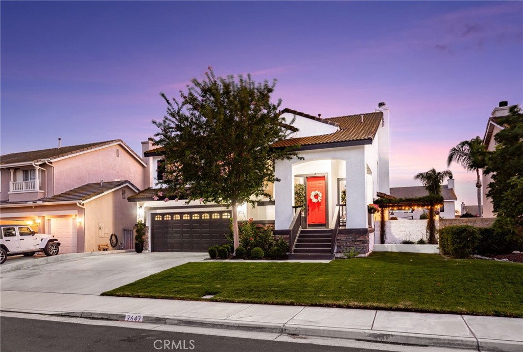 Welcome to 7647 Windflower Ct, a stunning Eastvale residence that masterfully blends luxury, functionality, and exceptional craftsmanship. Nestled on a quiet cul-de-sac, this spacious 4-bedroom, 3-bathroom home includes a full bedroom and bathroom on the main level—perfect for guests or multigenerational living. Every inch of this home has been thoughtfully upgraded to offer a seamless indoor-outdoor lifestyle. Step inside to Brazilian hardwood flooring throughout the home, with plush carpet only in the bedrooms. Travertine floors enhance the family room, kitchen, dining area, downstairs bath, and laundry room. Elegant crown molding and 6-inch baseboards run throughout, while custom 3-inch window casings and shutters provide a polished touch. The formal dining room is enhanced with chair rail detailing and opens to the backyard via French doors—one of three French door sets, also located in the kitchen and upstairs loft. Entertain in style with a custom-built entertainment center in the family room and complete surround sound. A custom wrought iron staircase leads to the expansive upstairs loft and bedrooms, each with ceiling fans or chandeliers and a built-in reading nook with storage in the guest bedroom . The primary suite is expansive with new flooring and granite countertops in the ensuite bath. The remodeled upstairs guest bathroom adds additional charm and comfort. Additional highlights include a newly installed stainless steel stove, stainless appliances, fresh interior/exterior paint (2.5 years ago), window tinting throughout, custom-mounted TV outlets, two attic fans, and a recently replaced A/C unit (5 years old). Outside, experience resort-style living in your private oasis. A re-tiled and re-stoned pool (4 years ago) is complemented by a 20-ft outdoor kitchen featuring a Lions grill, griddle, turbo stove, warming trays, built-in ice chest, fridge, sink, and seating for 8. The courtyard includes a pizza oven, bar top seating, patio cover with TV enclosure, and trellised lighting throughout. Enjoy a custom outdoor fireplace with stone seating, backyard window planter, three front yard planters, outdoor ceiling fans, a serene water fountain, and full vinyl fencing for privacy.
All of this feeds into the top-rated Corona-Norco Unified School District—specifically Eleanor Roosevelt High School and Clara Barton Elementary, close to fwys, shopping, dining and parks.