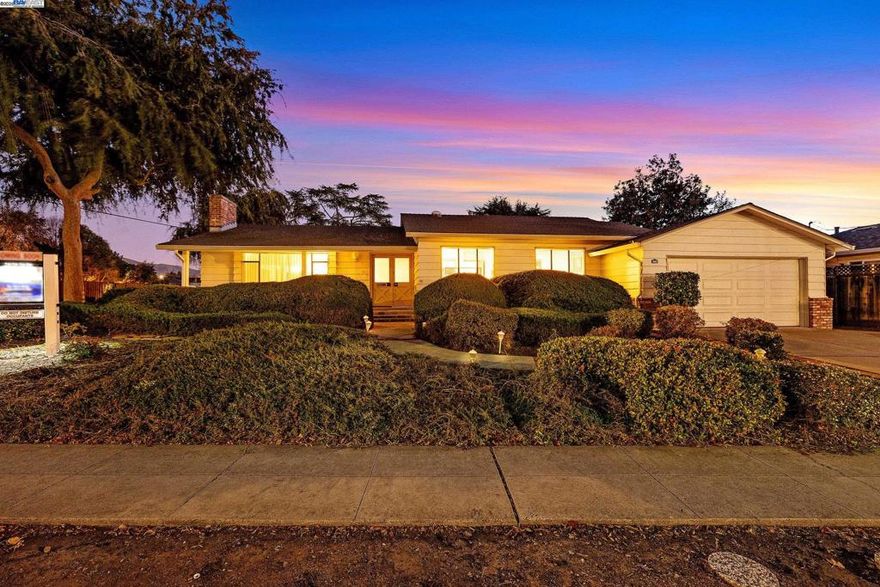 OPEN HOUSE:12/20 & 12/21 1pm-4pm~.24-acre corner lot Rancher in the Golden Triangle awaiting your Golden Touch. The East~West position will brighten your yard & home’s interior. Huge side access makes building a secondary dwelling unit as easy as A D U, or room for pool, putting green or playground. Easy stroll to Joshua Chadbourne Elementary School, William Hopkins Middle School & award-winning Mission San Jose High School. In a flash, you will be on 680 & on your way To the Valley from the Bay & back, as well as Fremont’s Silicon Valley & Warm Spring’s Innovation District spotlighting Tesla, Zoox, Seagate & BART’s newest Fremont Station. Past issues of Western Garden Nursery book describe Mission San Jose as one of the best climates in the world for people & plants. Step off the huge front porch into the dedicated entry & onto two living areas, convenient dining L & updated kitchen facing the ginormous backyard. Rear facing bedroom w/private bath is ideal to access your personal Garden of Eden, w/convenient access to the two-car garage adjacent to the bedroom door. Imagine the prospects of this ideal location & you will realize you have found the home & site where you Can! comfortably & conveniently spend the rest of your Happy Days in the Happiest City in America
