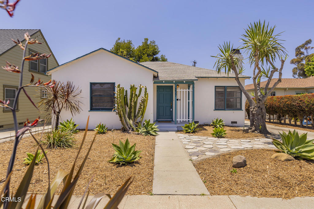 Rare Opportunity in the highly sought-after Cunhane Tract Neighborhood in the heart of Ventura.This charming Spanish Style single-story 2-bedroom, 1-bath home offers 1,050 sq ft of living space and is full of character. Built in 1941, it features original oak hardwood floors, fresh interior paint, exterior touch-ups, and refreshed landscaping.The cozy living room includes a fireplace, and there's a convenient laundry room off the kitchen. Outside, enjoy a spacious backyard filled with mature plants, and trees, plus a storage garage for extra space. Nearby to award winning schools, shopping, and a short drive or even bike ride to the beach! Priced to sell, with room to make your own choice of improvements and gain immediate equity. A wonderful chance to own in a desirable area!