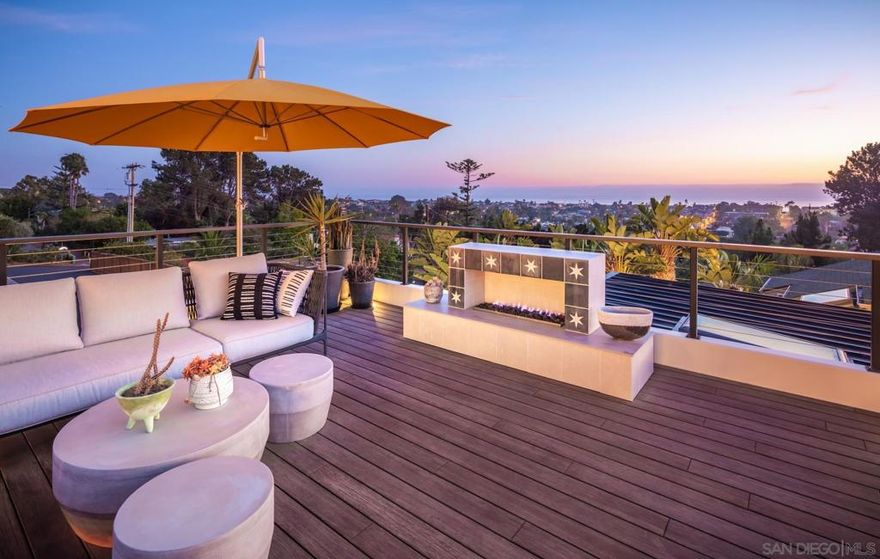 Panoramic 270 degree whitewater ocean views up & down the Pacific coastline from this fully renovated & expanded modern sanctuary perched at the highest topographical point West of the 5 in Olde Leucadia. This smart home seamlessly blends indoor & outdoor living with multiple places to entertain & captivating views throughout. Thoughtful floor plan with main level master retreat & 4 secondary bedrooms downstairs. The stunning saltwater pool offers exercise swim jets, jacuzzi & low maintenance landscape for ideal year-round enjoyment. Upstairs great room opens to the expansive ocean-facing deck that features full outdoor kitchen, fireplace & ever-changing views of the 101. Walking distance to all of the area's best restaurants, shops & the beach, yet nestled up a private drive, this exceptional property has it all & more! Equipment:  Dryer,Garage Door Opener,Pool/Spa/Equipment, Range/Oven, Washer, Water Filtration Sewer:  Septic Installed Topography: LL