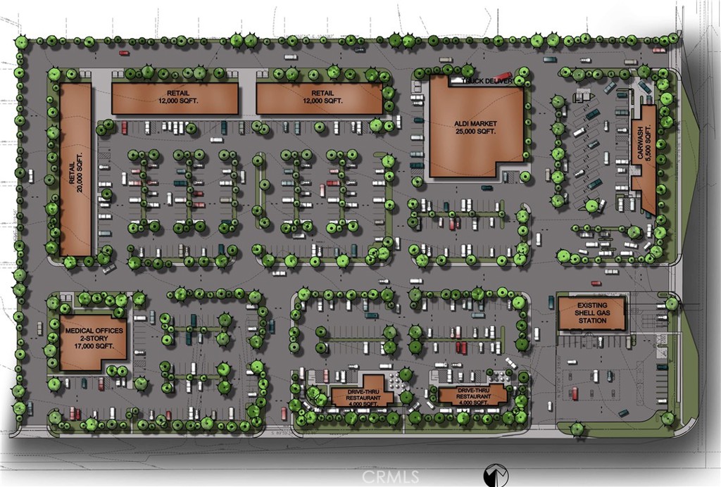 Prime Commercial Lot. At signalized corner with existing gas station (Shell Station is separately owned). High traffic corner - both from commercial traffic along east-west Palmdale Rd, and north-south traffic along Bellflower St to/from Adelanto's best residential areas. Nice, flat and level property has all utilities in street and is ready to be developed. Attached Site Plan for premium commercial shopping center was proposed - including subdivision into 7 separate lots. Still time to modify. Just need Your vision of a perfect new shopping center. Submit all offers.