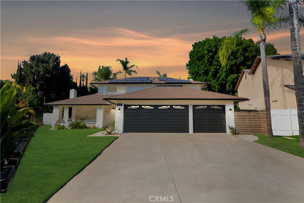 Welcome to this spacious five-bedroom, three-bath home tucked away on a quiet cul-de-sac. Situated on a generous 12,600 sq. ft. lot, this property offers both comfort and functionality. The main floor is filled with natural light and includes a bedroom and a full bathroom—perfect for guests or multi-generational living. Upstairs, you’ll find four additional bedrooms, including a large primary suite with ample space for relaxation. Step outside to the oversized backyard, complete with a covered patio that can be enjoyed year round. An above ground hot tub, bocce ball court, large flat grass area, and mature landscaping are ideal for entertaining or unwinding in privacy. With solar, no HOA dues and a convenient location close to local amenities, this home is the perfect blend of space, comfort, and value.