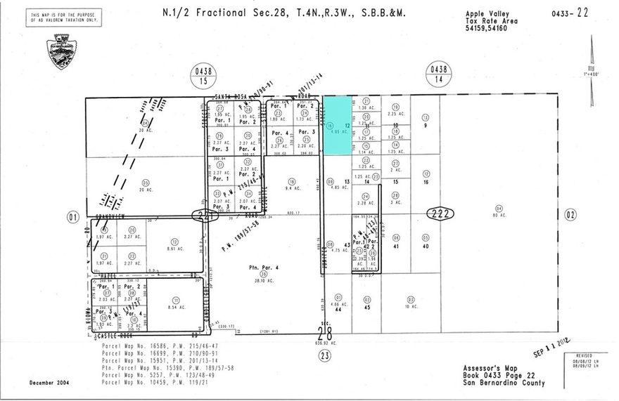 Get out your paper and pencil and start making plans to develop this beautiful 4.95 acres of land into your oasis.  This property is located in the great city of Apple Valley.  Nearly five acres where your imagination can go wild on the outskirts of the sought after Mariana Ranchos.  Beautiful homes are nearby and can inspire you to create your amazing homestead.