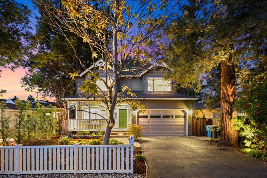 Located on a quiet street on the Atherton border, in the Horgan Ranch neighborhood is this wonderful traditional style home. This beautiful 4-bedroom, 3-bathroom home is a wonderful combination of traditional style with a contemporary flair. Upon entry one is greeted with a light, airy open concept floor plan. The kitchen opens to a combination living/family room, breakfast nook anchored by a beautiful fireplace perfect for entertaining friends or family. The gourmet kitchen features modern stone countertops, stainless steel appliances, and stylish cabinets. The downstairs also features an extra room/office, a remodeled full bathroom and laundry facilities. French doors open to a tastefully landscaped backyard/deck with redwood trees, gas fireplace, and peaceful water feature. Upstairs the oversized primary suite has lofty ceilings, fireplace, walk-in closet and a primary bath featuring dual vanity sink, soaking tub and walk in shower. Two other oversized bedrooms and a full bathroom round out the main living space. Extra features include dual-zone climate control with AC a finished garage and tons of extra storage space. Centrally located close to most major transportation routes and the wonderful shopping and dining of downtown Redwood City and Palo Alto.