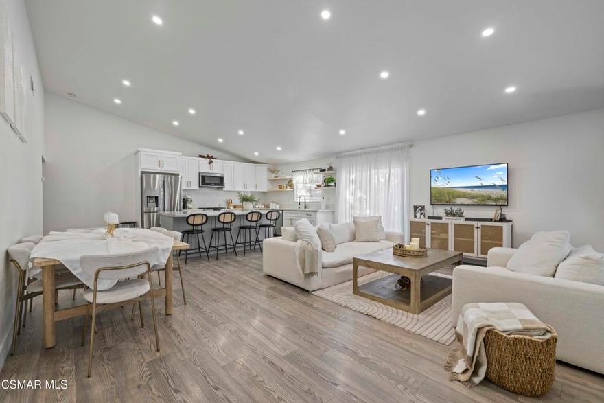 Welcome to this stunning, fully renovated single-story home -- a turnkey Canyon Country residence that blends modern finishes with comfortable, easy living. Completely refreshed, this 3-bedroom, 2-bath property offers approximately 1,340 sq. ft. of thoughtfully updated living space, bright open rooms, and high-end touches throughout.Step inside to discover an open-concept living area filled with natural light, new flooring and trim, and a remodeled kitchen appointed with sleek cabinetry, beautiful upgraded countertops, and stainless steel appliances -- perfect for casual mornings and entertaining. Both bathrooms have been tastefully updated, and the home features central cooling for year-round comfort. The floorplan flows effortlessly from the living area to the dining space and out to the private backyard, which provides a generous outdoor entertaining area, low-maintenance landscaping, and scenic views of the surrounding mountains that create a peaceful, private atmosphere.Located in the desirable Canyon Country area of Santa Clarita, this home sits within a family-friendly community known for quality schools, neighborhood parks, and convenient access to shopping, dining, and local amenities. Residents enjoy nearby grocery options, retail centers, and quick access to the larger Valencia shopping destinations. Commuters benefit from straightforward routes connecting to the rest of Santa Clarita.With its contemporary finishes, comfortable single-level layout, mountain views, and excellent community setting, this renovated home is an ideal fit for first-time buyers, downsizers, or investors seeking a strong long-term asset.Don't miss your chance to view this beautifully upgraded home -- schedule a showing today.