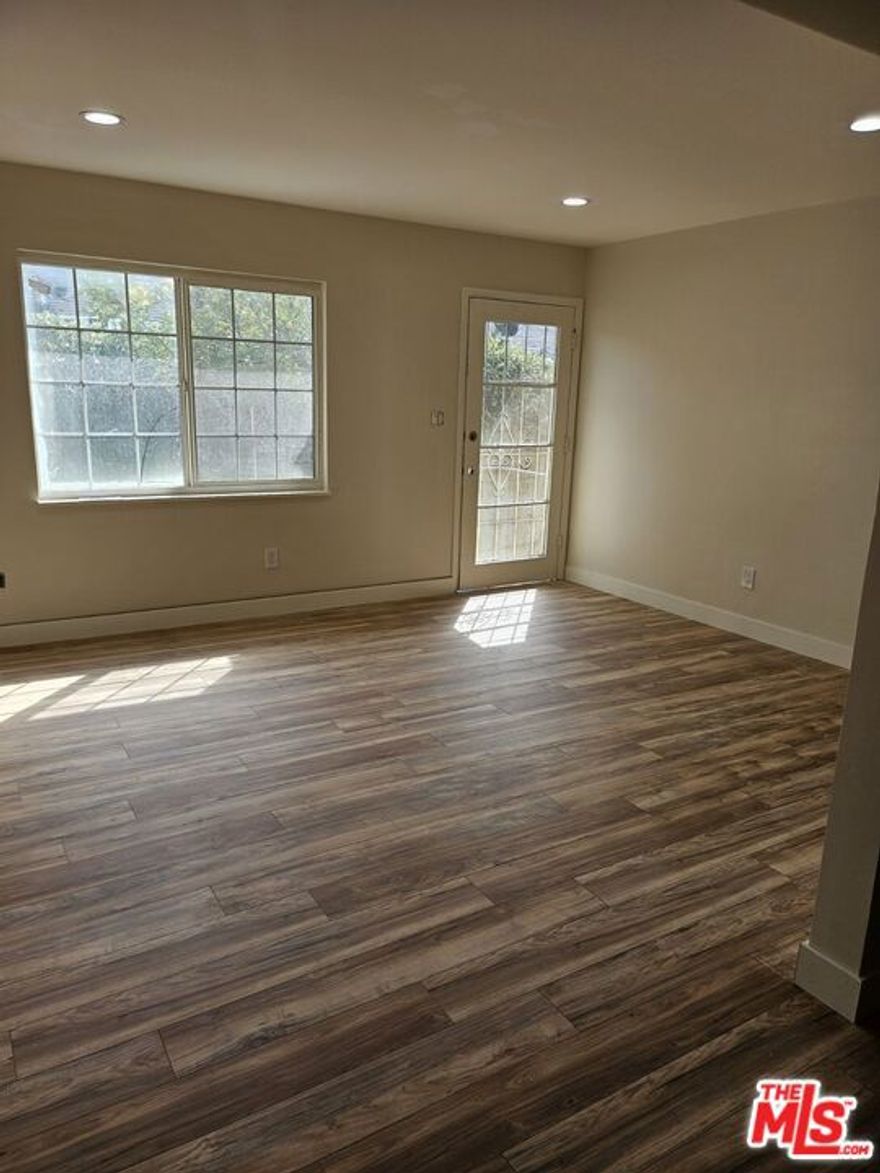 Wonderful and peaceful Triplex with a roomy unit available that boasts a remodeled unit consisting of 2 bedrooms/1 bath with approximately 700 sq ft. The interior has lots of natural sunlight, fresh paint, new stove/oven, new wood shutters throughout the unit, new mini splits for A/C & Heat in the living room and 2 bedrooms with remote controls, new flooring throughout the unit, remodeled bathroom, new recessed lighting in every room, new bedroom doors, and much more! Washer and Dryer hook-ups located inside the unit. Owner is in the process of remodeling the landscaping and painting the building. Great location: Schools are located nearby, many shops within minutes, easy access to 210 and 10 freeways.Owner pays for water* and trash. Tenant pays for anything else. No-smoking.