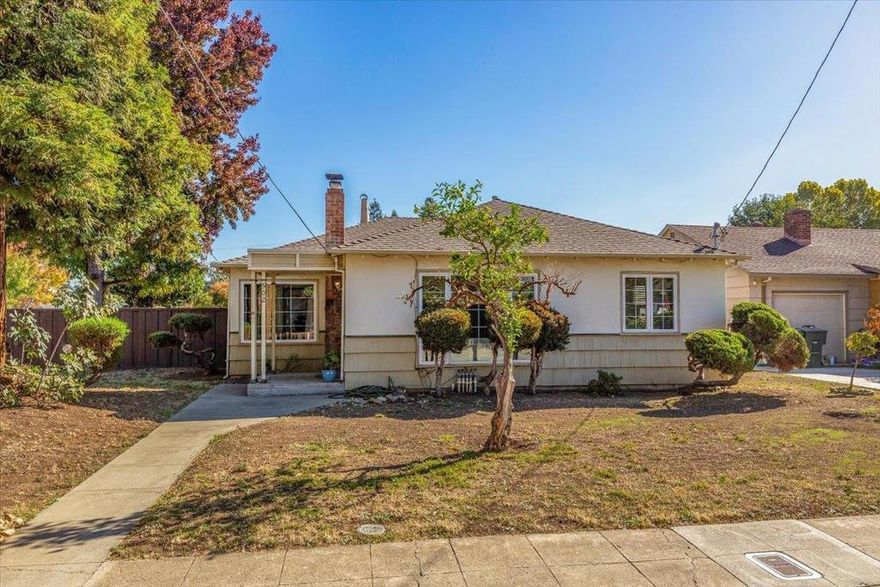 Welcome to 502 MacArthur Avenue, a classic single-story home on a corner lot in the sought-after Burbank neighborhood of San Jose. Built in 1945, this 3-bedroom, 1-bath home offers 1,257 sf of living space on a 6,510 sf lot with a detached 2-car garage and multiple bonus areas for storage and utility.  The home features all-new interior paint, new kitchen and laundry room flooring, with several dual-pane Milgard windows for natural light. The bathroom has been updated and is one of the nicest rooms in the home plus the laundry area is off the kitchen. Behind the garage is a covered patio,  and a spacious storage  area, perfect for projects or hobbies.  Additional highlights include a 200-amp electrical upgrade (per 2010 permit) and new fencing along one side of the property. Conveniently located near Valley Fair, Santana Row, and major commute routes, this home combines classic comfort with fresh updates and room to make it your own.