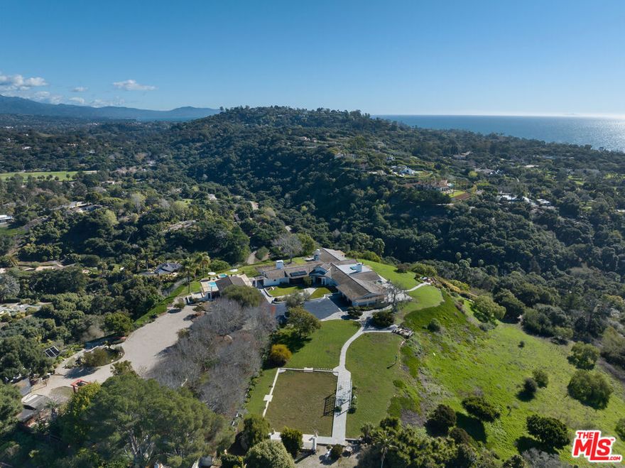 4400 Via Abrigada, a remarkable offering nestled within Santa Barbara's esteemed Hope Ranch. A first-time presentation on the market of 3 adjoining parcels spanning a total of 11.3 acres. This property provides a vast canvas for the creation of an unparalleled estate, allowing for 20,000 sq ft main house and two 7,500 sq ft guest houses. As you enter through a grand gated driveway, perched atop a flat surface, the property offers breathtaking city-to-ocean views. Currently gracing the land is a 7,500 sq ft single-level home, complete with a pool and pool house. The property is thoughtfully zoned for equestrian use, boasting bridle trails that meander through the lush landscape. Convenience meets luxury with private beach access. Located just minutes from Downtown Santa Barbara & Montecito.