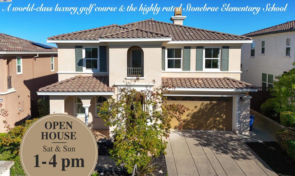 Nestled in the prestigious Stonebrae neighborhood, this 4-bedroom, 3.5-bath single-family home offers exceptional space and comfort for your family. From the welcoming entryway, the grand living and dining areas set the tone with warmth and elegance. The large open kitchen with a center island is a chef’s delight. A convenient downstairs bedroom and full bath provide the perfect setup for guests or multigenerational living. Upstairs features a versatile loft, two spacious guest bedrooms, and a luxurious primary suite with a private retreat area. Fresh interior paint, new flooring, updated lighting, and newly landscaped grounds enhance its move-in appeal. Enjoy 24-hour gated security, a world-class luxury golf course, and the highly rated Stonebrae Elementary School right within the community. Experience premium lifestyle living—right here at Stonebrae!
