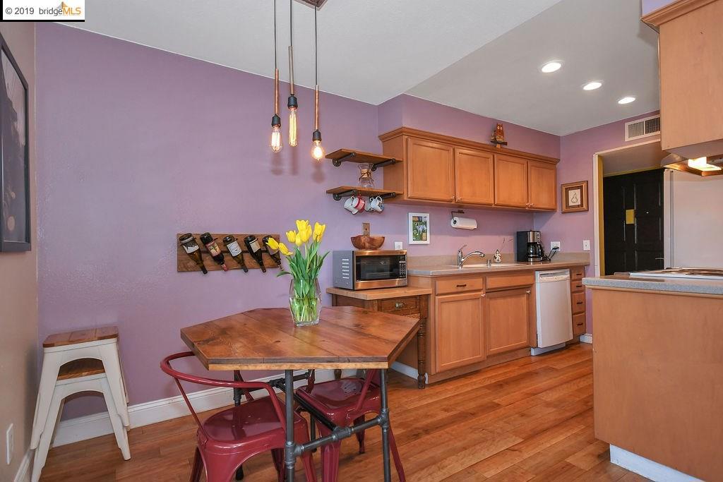 Adorable 1 bed 1 bath condo in the Oak Grove Villas on the Walnut Creek side! Updated kitchen and bathroom, canned lighting, newer double pane windows, fresh paint throughout, and brand new water heater just installed. This unit has a private entrance straight into the backyard/outside patio from the parking lot. Walking distance to Oak Grove Plaza, 2.3 miles from BART, John Muir Health and Walnut Creek Medical Center is 2.9 miles away!