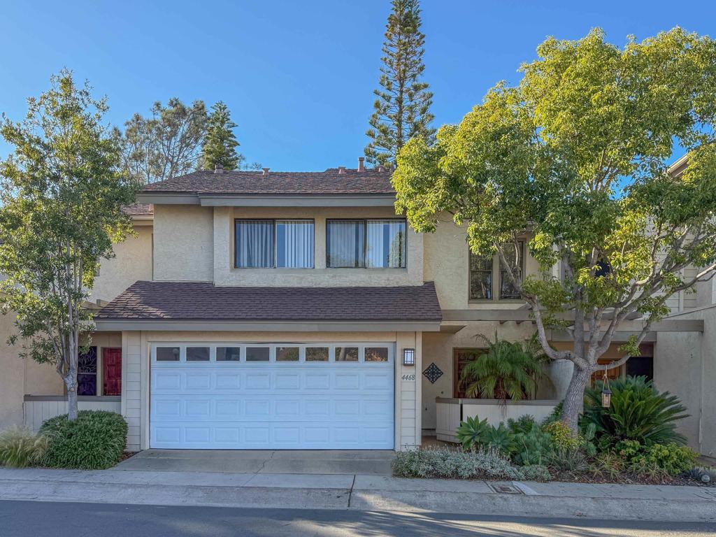 This well-loved model is located in a quiet, desirable area of Vista La Jolla. It features 4 bedrooms, including a flexible Jack & Jill layout upstairs. The home has been updated with granite kitchen countertops and stainless steel appliances. Tile flooring on the first floor and wood flooring upstairs add style and comfort. Other highlights include an attached garage with laundry, a spacious private patio, and a convenient half bathroom downstairs. Upstairs, you’ll enjoy high vaulted ceilings and multiple room arrangement options.The complex has a swimming pool and tennis courts Located near UTC Mall, Renaissance shops, restaurants, theaters, UCSD, Scripps Hospital, and Scripps Clinic. You can walk to the trolley station and ride directly to downtown San Diego.