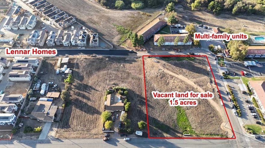 Exceptional Mixed-Use Opportunity in the Heart of Ramona  Unlock the potential of this prime 1.46-acre offering—two adjoining mixed-use parcels sold together—ideally positioned at the corner of Robertson Street and Day Street. Just one block from the newly built Lennar community, this site sits at the center of Ramona’s accelerating growth and rising demand.  Zoned RMV5, the property supports a wide range of residential and small-scale commercial uses, making it an ideal canvas for builders, developers, or investors seeking flexibility and long-term value. All major utilities are conveniently nearby: water access is close to the property line, electrical lines run along the lot’s edge, and city sewer is within reach—streamlining future development.  Enjoy the best of both worlds: peaceful surroundings tucked behind a shopping center, yet just minutes from downtown Ramona’s schools, parks, dining, and retail. Whether you're ready to build or prefer to hold as a strategic investment, this rare opportunity offers location, infrastructure, and zoning that align with Ramona’s upward trajectory.