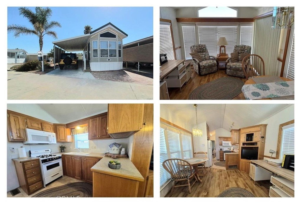Welcome home to Mountain Shadows! Come see this gorgeous home set in the gated 55+ resort community of Mountain Shadows where you OWN the land beneath your home with NO space rent. This stylishly 2004 home boasts a spacious bedroom with ample room for entertaining guests whether inside the beautiful light and bright living room or in back with the lush and relaxing outdoor setting This beautiful corner lot home has no neighbors on one side and is adjacent to a lovely greenbelt. Natural light cascades through the home with and showcases the elegant interior, open floor plan and spacious exterior. Smart updates include wood flooring, dual paned windows, and recessed Lighting. Central air/heat and all large appliances come with the home! Your chef will appreciate the propane stove, microwave and refrigerator. So much storage and a separate cabinets for all your valuables. This is where luxury meets functionality with so much usable space & storage. The exterior is appointed with easy-to-maintain xeriscape. Spend more time enjoying the sunsets as this gem is tucked away yet close enough to clubhouses and all amenities. The shed is nicely insulated and has ample storage. Mountain Shadows features state of the art amenities including pool, spa, club house, many events for the active lifestyle: Community dinners, dances, and Saturday Breakfast. So much to do in this gated community with wide streets and many amenities. This scenic oasis awaits you. With a low HOA of just $244 per month, you'll enjoy essential utilities like water, sewer, trash, basic cable, and internet. Plus, Mountain Shadows offers plenty of amenities and activities from karaoke nights on Tuesdays, to Breakfasts on Saturdays, making it the perfect place to relax and socialize. You'll enjoy an affordable sense of ownership and investment in your new home. Mountain Shadows is conveniently located near Temecula Wineries, Old Town, shopping, medical and so much more.
