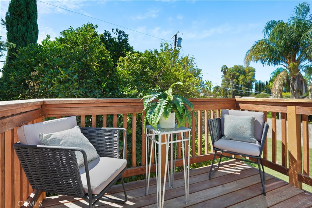 This adjacent Woodland Hills 2-bedroom, 2-bathroom upper ADU has been rebuilt in 2022 and completely remodeled to offer modern and luxurious living. Separate address and electric meter. With quartz countertops and laminate flooring throughout, it exudes a sleek and contemporary feel. The unit is located on the 2nd story and boasts a spacious 1500 sq.ft of living space. One of the standout features of this unit is the oversized secondary bedroom, which includes a huge walk-in closet for ample storage. The primary bedroom is equally impressive, with a private balcony, walk-in closet, and a stunning oversized bathroom. The primary bathroom features dual shower heads and seats, adding a touch of luxury to your daily routine. In addition to the bedrooms, this unit offers a separate laundry room for added convenience. The large eat-in kitchen is perfect for those who love to cook and entertain, with quartz countertops and stainless steel appliances that elevate the overall aesthetic. The open concept design of the kitchen creates a welcoming and functional space for both cooking and dining. Overall, this 2-bedroom, 2-bathroom unit is a perfect blend of modern design and functional living. With its upgraded features such as quartz countertops, laminate flooring, and ample storage space, it provides a comfortable and stylish living environment for those seeking a contemporary and sophisticated home. Just gorgeous and will not last! Landlord pays gas and water tenant pays for Electric.