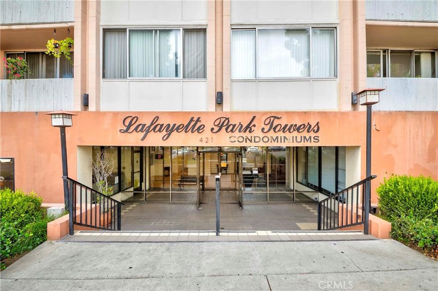 Welcome to Lafayette Park Towers, a beautifully remodeled one-bedroom, one-bathroom condo offering modern comfort and convenience in the heart of Los Angeles. This spacious unit features, new flooring, an upgraded kitchen, an updated bathroom, multiple closets including a walk-in, a separate dining area, a cozy den with fireplace, and an oversized balcony that opens to a garden area.  The building provides secure entry with a lobby, elevator access, onsite management, and evening security staff. Residents can enjoy a rooftop pool and Jacuzzi with breathtaking views of Downtown LA, along with a gym, spa, laundry facilities, and one gated parking space. HOA dues include water, gas, trash, and building maintenance for added convenience.  Perfectly located less than two miles from Downtown LA, USC, and Staples Center, this home is also within walking distance to MacArthur Park, shops, restaurants, and groceries, with easy access to Koreatown, public transit, and major freeways. This condo offers the ideal blend of style, location, and value—perfect for a professional or couple looking to enjoy city living at its best.