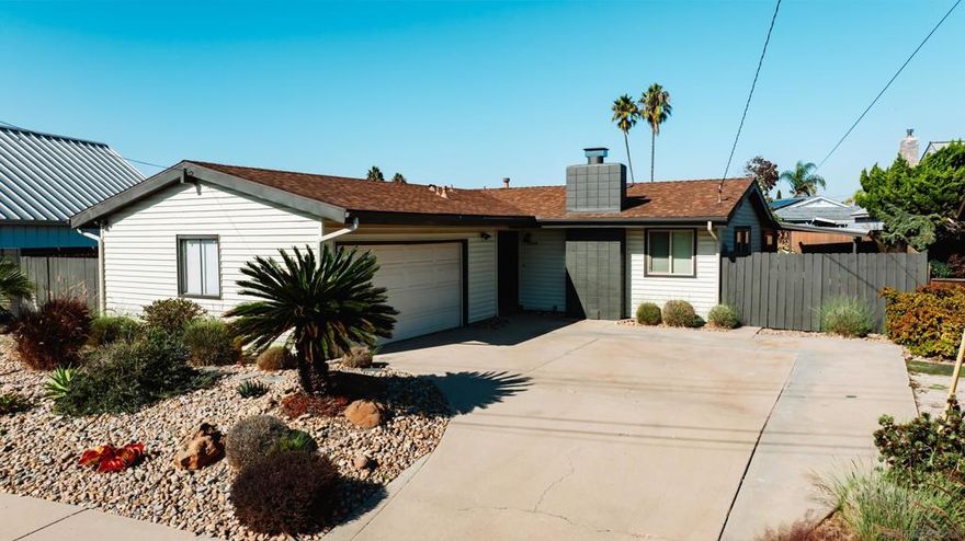 Tucked away on a quiet cul-de-sac in central Clairemont, this updated 4-bedroom, 2-bathroom mid-century home is ready for it's next caretaker. The kitchen has been refreshed with new appliances and contemporary finishes, while both bathrooms have been stylishly updated. Original hardwood floors have been beautifully refinished, offering warmth throughout the home.  This property is truly turn-key and move-in ready—with a layout designed for easy living and entertaining. Step outside and you'll find a private backyard oasis featuring a sparkling pool, mature landscaping and grapefruit tree, and serene canyon views—no neighbors behind you, just peace and privacy. Bonus: there's rare RV or boat parking on the side of the home.  Located in the desirable Clairemont Mesa neighborhood, you're within walking distance to local schools and just minutes from major freeways, top-rated eateries, and shopping hubs. Whether you're heading to the beach, Downtown, or anywhere in between, this location puts you in the center of it all.  Don’t miss this opportunity to own a slice of classic San Diego with room to relax, entertain, and grow.