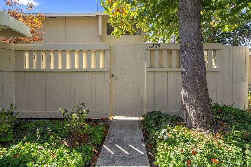 Welcome to a nicely updated townhouse with Cupertino schools in Sunnyvale. Spacious living room and dining area. Open kitchen with stainless steel appliances and beautiful countertops. Large bedrooms with generous closet space. Inside laundry. One of the bedrooms enjoys a private balcony. This home is especially well located within the lovely community. Garage directly accessible from secure backyard. Close proximity to additional open parking. Nestled away from the street. Wonderful HOA with pool, volleyball court and clubhouse. Short walking distance to Heritage Park, Las Palmas Park, Stocklmeir Elementary and Fremont High. Neighborhood roads lead to many top Silicon Valley employers. Easy access to freeways and expressways. Award-winning Cupertino schools: Louise Stocklmeir Elementary, Cupertino Middle and Fremont High.