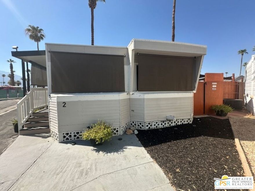 Vacation community and some year-round residences. Move-in ready upgraded mobile home offers privacy and curb appeal on a cul-de-sac. 1 bedroom, 1 bathroom. Community features include a pool, hot tub, shuffleboard tournaments, ping-pong, piano, pool table, and card table. Tramview is a 55+ senior community. The community is conveniently located between Palm Springs, Rancho Mirage, and other cities, with the airport and Train station close by. Seller reviewing all offers.