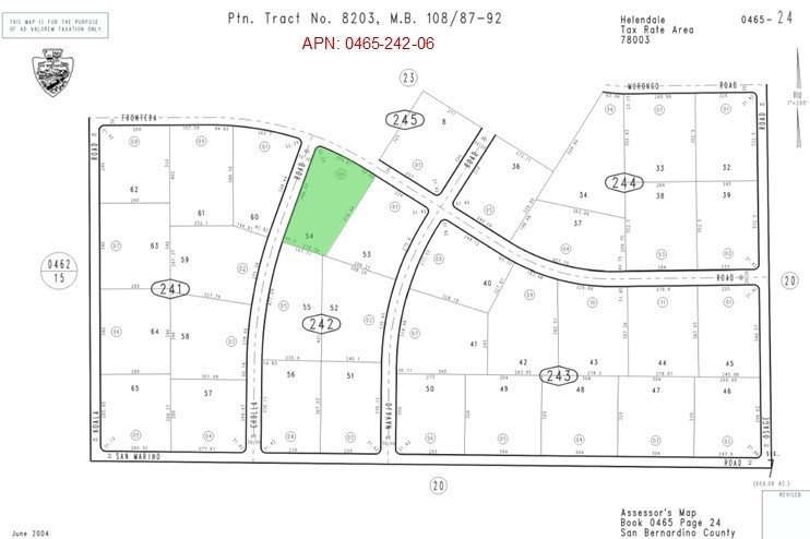 2.02 Acres (APN: 0465-242-06) GPS: 34.71491, -117.45123 This secluded property is 2.02 acres and is located northeast of Adelanto, CA. The County of San Bernardino has zoned the property Rural Living- 5 Ac Minimum. According to the County this land use designation zoning district provides for single family homes on 5 acre lots. Residential electricity is approx 0.4 miles west. Residents in the area have private water wells and septic tanks for their needs. Nearby Lots also for sale. Quite a bit of property in the area is managed by the Bureau of Land Management (BLM). The BLM is a government agency that manages public lands for a variety of uses for the enjoyment of present and future generations. Approximately 11 million acres, of its 25 million acres, is protected and preserved as the California Desert Conservation Area. These public lands and off road trails can be used, per the BLM rules. This property does not yet have an address. While the boundary lines on the map offer a glimpse, they are only approximate. A Buyer should verify boundaries, zoning and utilities, ensuring every aspect aligns with their vision for the property.