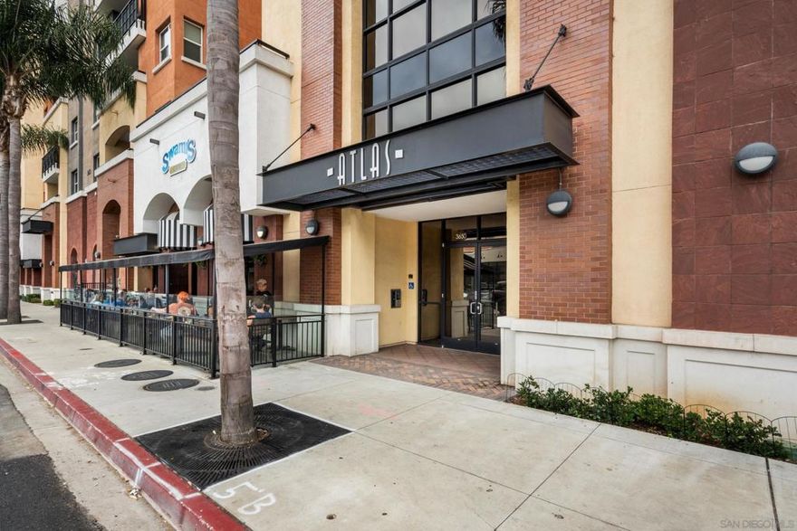 Elegant and inviting home in the highly desired Atlas building*Lavishly upgraded throughout and features an amazing great room perfect for entertaining*Separate office/library (or possible 3rd bedroom)*Open and upgraded kitchen with plenty of storage*Spacious main bedroom with walk in closet*A full walk in laundry room with storage space*Large balcony with mountain views and plenty of room for outdoor furniture*Atlas amenities include guest parking, additional storage, pool/hot tub, gym, large social lounge area with outdoor BBQs and plenty of EV charging stations*Steps to Balboa Park and all the amenities Hillcrest has to offer!