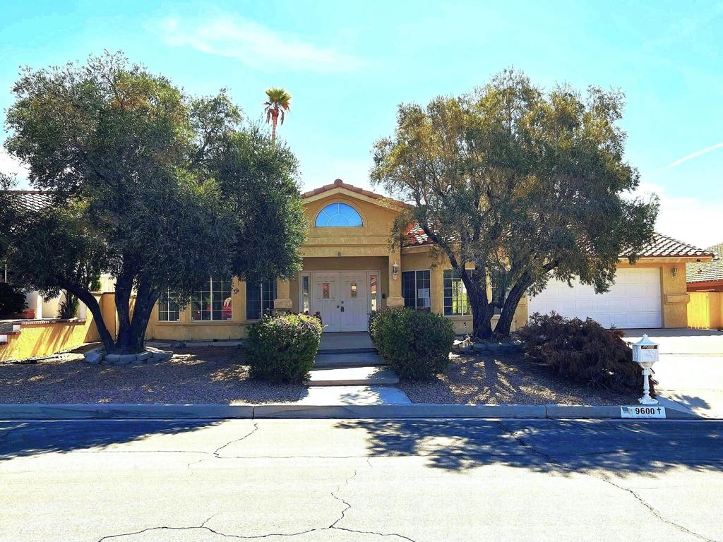 INCREDIBLE OPPORTUNITY in the highly sought after Mission Lakes Country Club on the Northside of Desert Hot Springs with AMAZING MOUNTAIN VIEWS, a semi-private 18-hole championship 'Ted Robinson' DESIGNER GOLF COURSE, onsite pro shop and a MASSIVE CLUBHOUSE adjacent to the enormous pool with dual spas, professional tennis courts, modern fitness center, beautiful banquet room, fine dining area, manned bar, and the casually tasteful 'Sand Wedge Cafe'. This LARGE DESERT-LANDSCAPED LOT boasts a spacious rear patio area for entertaining, playing or relaxing directly ON THE GOLF COURSE with its beautifully manicured grounds and majestic mountain backdrop. The front DOUBLE-DOOR ENTRYWAY opens up to a grand living room with a gorgeous marble-finished FIREPLACE and tall VAULTED CEILING with recessed lighting and exposed wood rafters. The U-shaped kitchen with dual oven has an abundance of cabinet storage and provides a vast countertop space for preparing and entertaining alongside the PANORAMIC window views of the stunning backyard. The almost 2700 sq.ft. floorplan hosts 4 bedrooms, both a master plus a separate JUNIOR SUITE with its own full bath in addition to the 2 guest bedrooms, a total of 3.5 baths, a 2-car garage with storage loft, central vac system, and low maintenance desert landscaping. The LOW MONTHLY HOA fee includes UNLIMITED GOLF for two owners, basic cable/ internet service, and access to the MISSION LAKES INN which provides stellar accommodations for club visitors and guests. Just minutes from downtown Palm Springs, the I-10 Freeway, and the Palm Springs International Airport this home is IDEAL for any and all homebuyers.