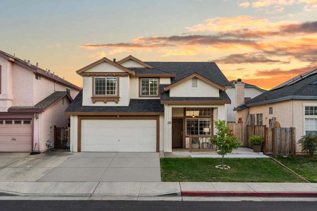 Welcome to 820 Woodcreek Way a beautifully maintained 4-bedroom, 2.5-bathroom home that radiates pride of ownership. Nestled in the highly sought-after Northwest Gilroy neighborhood, this spacious two-story residence offers comfort, style, and modern upgrades throughout. Step inside to soaring high ceilings and an open, airy layout complemented by newer vinyl flooring. The updated kitchen features, sleek quartz countertops, and stainless-steel appliances perfect for both everyday living and entertaining. Enjoy energy efficiency with a solar panel system, double pane windows, and a newer roof (installed just 4 years ago). The attached 2-car garage includes epoxy floors, offering both durability and a polished look. Additional highlights include Spacious primary suite with en-suite bathroom, Convenient indoor laundry, Low-maintenance backyard and Walking distance to neighborhood parks and recreation Don't miss your chance to own this move-in ready gem in a family-friendly community with great amenities and easy access to shopping, schools, and highways.