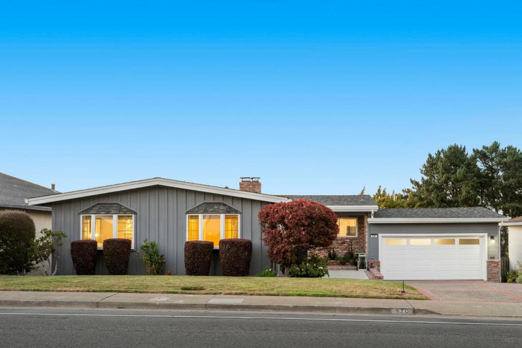 Welcome to 826 W Hillsdale Avenue, a stunning 4-bedroom, 2-bathroom home in the heart of San Mateo, offering approximately 2,150 square feet of beautifully updated living space and sweeping panoramic Bay views. The main level features wood beam ceilings, elegant light fixtures, hardwood floors, and an open living and dining area with a cozy fireplace. Downstairs, enjoy the fully remodeled family room with a mosaic tile fireplace, built-in entertainment center, and chefs kitchen perfect for relaxing or entertaining. Step outside to panoramic view decks and a large, landscaped backyard for incredible indoor-outdoor living. Centrally located near Silicon Valley, San Francisco, and top-rated schools, this move-in ready home is a rare find!