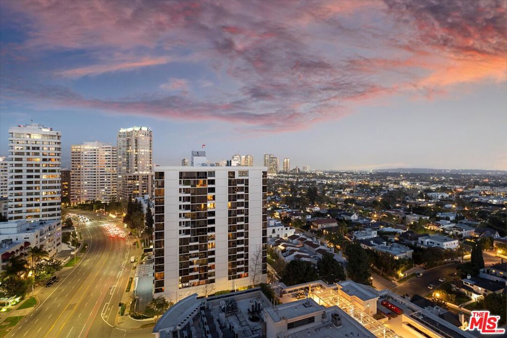 Experience luxury living in this fully remodeled corner-unit penthouse at Park Wilshire, boasting breathtaking panoramic views from Bel Air and Century City to Beverly Hills and Downtown LA. This spacious 3-bedroom, 3.5-bath home features soaring ceilings and a thoughtfully designed layout that blends comfort and elegance. A separate maid's unit (1 bed, 1 bath + extra parking) on the ground floor provides additional flexibility and convenience.The brand-new Italian kitchen is a chef's dream, featuring Miele appliances and a 10-foot center island, perfect for cooking and entertaining. The primary suite is a private retreat with dual walk-in closets and French oak wide-plank floors. The spa-inspired bath offers a soaking tub, oversized shower, dual sinks, and Restoration Hardware vanities. Spanish limestone flooring extends through the living, dining, kitchen, and bathroom areas, adding to the home's timeless appeal. Never lived in since its full 2025 renovation.Flooded with natural light, the expansive living room and dinning room open to large balconies, an ideal space to unwind and take in the breathtaking skyline views. Park Wilshire offers resort-style amenities, including 24/7 concierge service, valet parking, a pool and spa, a state-of-the-art gym, a library, a residents' lounge, and a banquet room. Three assigned parking spaces add to the convenience of this exceptional residence. Located just minutes from top dining, shopping, entertainment, UCLA, and Westwood Village, this penthouse offers the perfect blend of luxury, privacy, and prime location in one of LA's most prestigious buildings. ***Unit 103 is approximately 260 sq/ft and is included on the sale***