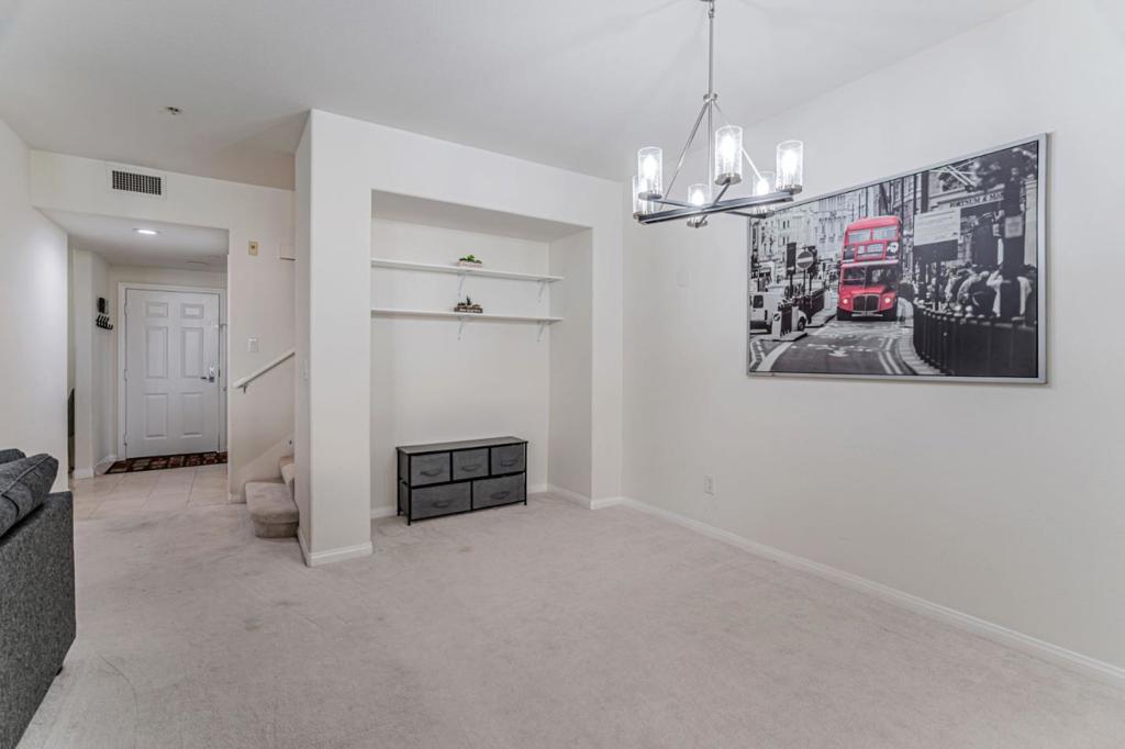 Welcome to this charming 2-bedroom, 2.5 bathroom home located in the vibrant city of San Jose. This property offers an array of desirable features, starting with a well-equipped kitchen featuring an electric oven range, perfect for culinary enthusiasts. The dining area adjoins the living room, complemented by an eat-in kitchen space for casual meals. Enjoy the comfort of central air conditioning and heating throughout the home. The interior boasts a mix of carpet and tile flooring, ensuring durability and style. Cozy up to the fireplace in the spacious living area, providing warmth and ambiance on cooler evenings. The property includes an inside laundry facility for added convenience. Residents will have access to a community pool, ideal for relaxation and leisure. The home also includes a two-car garage, offering ample space for parking and storage. Situated within the San Jose Unified Elementary School District, this home is a great option for families. Don't miss the opportunity to explore this inviting home in the heart of San Jose!
