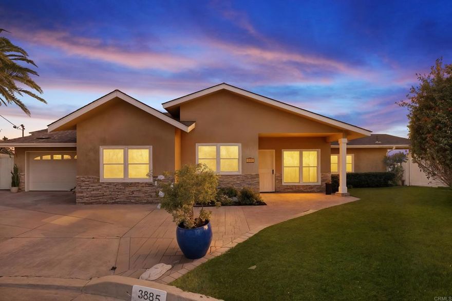 2 Homes on 1 Lot – Live Smart, Earn Income!  Beautifully renovated 5BD/4BA property featuring a spacious main home and a fully attached, permitted 1BD/1BA ADU with its own private entrance, full kitchen, patio, and dedicated parking. This is the perfect setup to offset your mortgage, host guests, or facilitate multigenerational living.  The main home offers 4 spacious bedrooms, 3 modern bathrooms, and boasts high-efficiency upgrades including:  Triple-pane windows for superior insulation and noise reduction.  Newer 7-year-old roof (with new trusses and shingles) featuring R49 insulation for maximum energy savings.  Newer HVAC system (replaced last year).  Newer plumbing throughout.  Upgraded flooring, and fresh paint throughout.  Enjoy unparalleled privacy on a rare, expansive 28,000+ sq ft lot (approx. 0.65 acre) situated on a quiet cul-de-sac. The property boasts stunning Cowles Mountain and city views from an expansive backyard complete with an outdoor kitchen, multiple terraces, mature trees, and an inground sprinkler system.  The massive lot size offers significant future development potential—explore adding another unit, expanding the current structures, or simply reveling in the abundant open space.  Featuring a 200-amp electrical panel, this rare San Diego gem is ideal for savvy investors or families seeking flexibility and long-term value. Don't miss this unique opportunity!