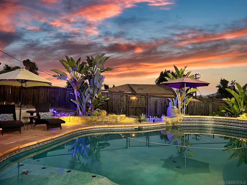 Your Country Dream Home Awaits! This beautiful custom-designed home with pool and guesthouse has 3,778 square feet of living space and sits on .97 Acres of land in the desirable "Eucalyptus Hills" community of Lakeside, CA. With potential living quarters in the pool house, there are a total of 6 Bdrm and 6 Baths. (multiple ADU potential?) See info below for list of features. Details believed accurate, but not guaranteed. Buyer & agent should verify any details and property use questions before releasing contingencies. INTERIOR: 3 Garage Spaces - 20+ Parking spaces on property - Utility Rm w/Roll-Up door- Shop/Gym/Storage? - Potential ADU's (2/2 and 1/1) - Large Chef’s Kitchen w/Breakfast Bar - Abundance of Counter & Cabinet Space - 5-Burner Gas Stove / 2 Ovens - Stainless Steel Appliances - Spacious Pantry - Formal Dining Room - XLarge Primary Suite with Luxurious Master Bath - Two Office Areas with built-in shelves & storage - 5 AC Units! 3 in main house. 2 mini-splits in studio/pool table room. - 66-Panel, 12kw EnPhase Solar System (paid for) with 5 Batteries and Back-up Generator! In the Sellers' most recent Annual Elec. Statement, SDGE had to CREDIT them $250!!! EXTRIOR: .97 Acre Lot - Zoned Semi-Rural Residential/Limited Agricultural (A70) - RV Parking w hook-ups for Water, 30-amp service, & dump station - In-Ground Pool - Separate Pool Restroom w/outdoor shower & storage - Gas Fire Pit in Pool Area - Huge Front Porch for Entertaining - Beautifully illuminated drought-tolerant landscaping