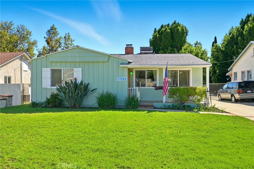 Presenting this 1,586 square foot house on a 9,498 square foot lot in the heart of Granada Hills near Chatsworth St. and Louise Ave. This home is located near downtown Granada Hills and Granada Hills Charter High School.  It features 3 bedrooms and 3 bathrooms, a gas fireplace in the living room, separate dining area, a step-down family room, laundry room, newer roof on house and solar system, upgraded electrical panel, HVAC system, freshly painted exterior, double pane windows, and a double pane sliding glass door leading from the family room to the covered back patio. This home has laminate and tile floors throughout. The large, well-maintained lot, includes two fruit trees and a detached 2-car garage.
