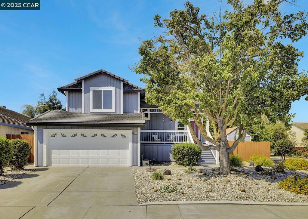 Stunning newly rebuilt corner-lot home in one of Oakley’s most desirable neighborhoods, situated across from Creekside Park with no front neighbors for added privacy. The gourmet kitchen is a true centerpiece with custom cabinetry, quartz countertops, stainless steel appliances, wine fridge, and a large island flowing seamlessly into the dining and family rooms with direct backyard access. The primary suite is designed for comfort with a modern barn door leading to the sleek en-suite bathroom featuring dual sinks and a custom walk-in closet. The lower level includes three spacious bedrooms, a beautifully updated bathroom, and a laundry room. Step outside to your private oasis with mature trees, a fully replastered pool, and a custom-built shed with power—perfect as an office, studio, or gym. Additional highlights include a two-car garage, Redwood siding, dual-zone climate control, smart home features, owned solar, rooms wired with network/coax, and potential RV/boat side parking.