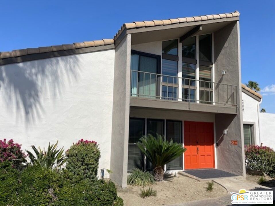 Beautifully remodeled Condo/Townhome in the Sunflower complex in central Palm Springs. This 1,690 sq ft, 3 Beds 3 Baths two-story condo recently went through an extensive renovation that includes windows, flooring, updated kitchen and bathrooms. New dual pane windows and sliding doors with window coverings bring in incredible natural light. Living/dining area features magnificent mountain views. Vaulted ceilings, fireplace and dual sliding doors lead to the patio surrounded by evergreen shrubs. The downstairs primary bedroom is en-suite with large walk-in shower and direct access to private walled patio with retractable shade. Upstairs is a second bedroom that includes its own full bath, walk in closet and tiled balcony with spectacular mountain views. A third guest bedroom or office is located on the main level plus an updated guest bath. Enclosed one car garage with an adjoining carport. Washer/Dryer included. Community pool and spa. Low HOA's on land you own.