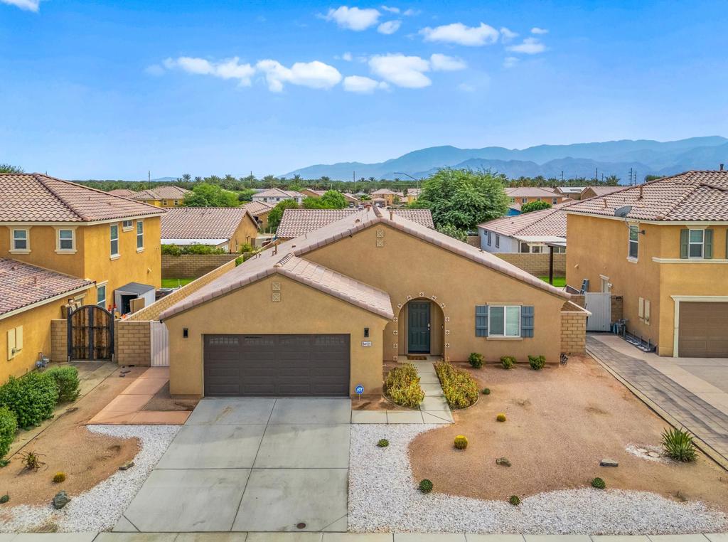 Welcome to 84109 La Jolla Ave -- a pride-of-ownership home located on a quiet cul-de-sac in the desirable Aventine community of Coachella. Lovingly maintained and move-in ready, this single-story 3-bedroom + den, 2-bath home offers comfort, style, and functionality with nearly 1,900 sq ft of smartly designed living space.Step inside to find an open-concept layout ideal for both everyday living and entertaining. The spacious kitchen features a large center island, quartz countertops, and abundant cabinetry, all flowing seamlessly into the dining and living areas. Durable flooring runs through the main areas. The primary suite includes a walk-in closet and private bath with dual vanities, while two additional bedrooms and a versatile den provide room to grow or work from home.Outside, enjoy low-maintenance desert landscaping, and a generous yard with room for a pool or outdoor upgrades. A 2-car attached garage, interior laundry room, and energy-efficient systems round out the features.This home shows true pride of ownership -- clean, well-kept, and cared for by its owners.Pets are on the premises -- please do not open side/back doors during showings.Minimum 24-hour notice required for all showings.Sale is contingent upon seller securing a replacement property. Flexible buyers and timelines are appreciated.