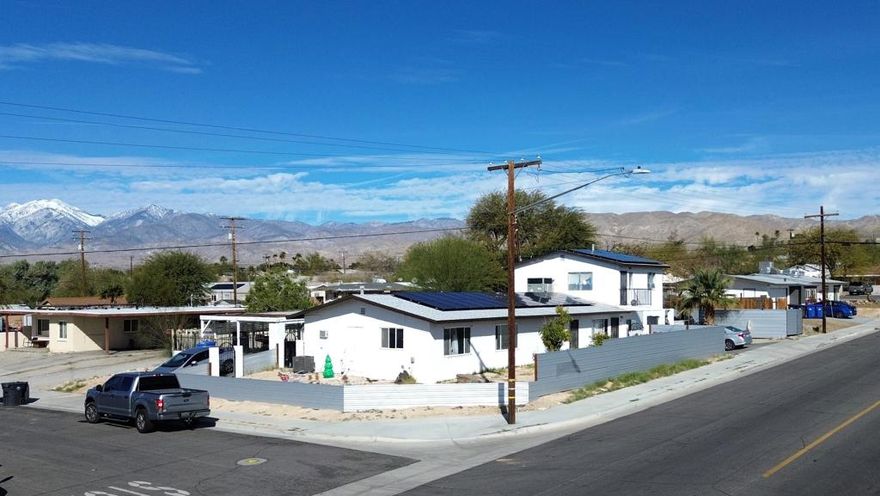 Price improved to $574,850. Excellent opportunity to acquire a fully occupied, income-producing triplex with upside potential through future rent increases and implementation of RUBS for utility reimbursement. Situated on the corner of Cactus Drive and 3rd Street, just blocks from downtown Desert Hot Springs, the property offers a strong unit mix consisting of a three-bedroom, two-bath; a two-bedroom, one-bath; and a one-bedroom, one-bath. All units feature tile flooring, low-maintenance desert landscaping, and the added benefit of an owned solar system currently covering all electrical costs, significantly reducing operating expenses. Recent improvements include fresh exterior paint, refinished stucco edges, partial exterior drywall replacement, new fencing, and updated landscaping. The owner also added a 45-foot RV parking area. Interior upgrades include new ceiling fans, lighting, interior paint, new doors and locks, as well as drywall touch-ups and a newly installed main A/C unit. With limited multifamily inventory in this high-demand rental market, this stabilized asset presents a compelling opportunity for investors seeking consistent cash flow and long-term appreciation. Please do not disturb tenants. Contact listing broker for more information.