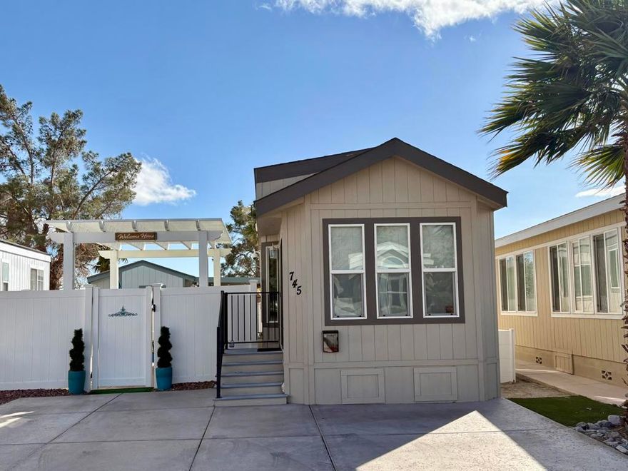 Welcome to Family Friendly Sky Valley Resort!This Beautiful 2016 Cavco Park Model is a 1 Bedroom, 1 Bathroom and is being offered Fully Furnished. Very well maintained, tastefully decorated and ready to move in!. Lots of windows to let in all the Natural Sunlight and it has Spectacular Mountain Views! Enjoy your Outdoor Living Space with an Alumawood Pergola and Artificial Turf for easy landscape maintenance. New Vinyl fencing with locking gate for privacy.Lovely outdoor patio furniture including a Large Sunbed for Relaxing and taking in the Desert sun.  Sky Valley Resort Offers many Great amenities including 13 Hot Mineral Pools & Spa's, Fitness Center, Sauna, Tennis Courts, Pickle Ball Courts, Cafe, Chapel, & a Doggie Park. As a resident you can Golf at the Sister Park, Caliente Springs, which is only a couple miles down the road. This Resort is a Gated, Family Park. The Property has Space Rent and is not on Leased or Fee land. The Space Rent is $716./mo Short Term Rentals are Allowed with Restrictions.This Property is DMV Registered and doesn't have Property Taxes. You can get Financing on Park Models. Come out and Explore the Desert Lifestyle! Palm Springs is just a short 15-20 minute drive. Space rent is $716.00 per month.