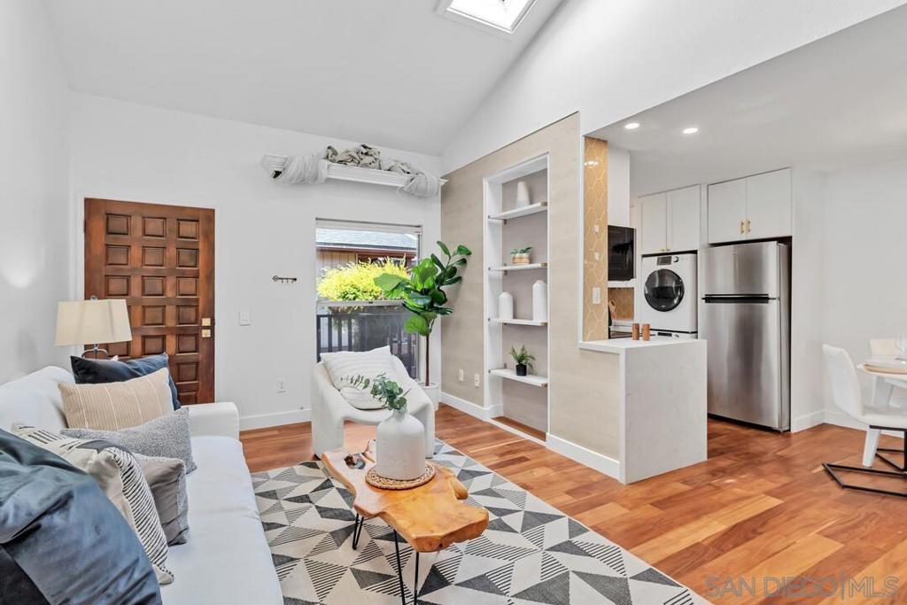 Walkability Score of 88! Central A/C, full sized in-unit washer/dryer, and stainless steel appliances (including dishwasher) - this generously oversized condo doesn't disappoint! Natural light, soaring high ceilings, oversized windows - walk in and say Wow! Your own assigned space means no circling the block when you get home. Tucked away in a well-kept building just off Park Blvd, you're steps to everything: charming coffee shops, restaurants, breweries, and boutiques that give University Heights its laid-back yet vibrant energy. Walk to Hillcrest, North Park, or hop on your bike and explore Balboa Park—all without needing to start your car. It’s rare to find a space this elevated, this central, and this accessible for a price this low. Whether it’s your starter home or your forever city pad, Cleveland Terrace #21 is where homeownership in San Diego becomes real.