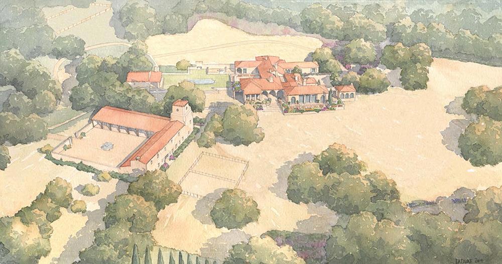 Approved plans-home not included in sale. Opportunity to build equestrian estate on 8.39 AC (entitlements). Famed architect Michael G. Imber & world-renowned landscape architect Robert E. Truskowski collaborated to ensure these grounds retain timeless charm while balancing historic stables and country estate w/ modern luxuries. Proposed main house boasts living area of over 16,000 sq. ft. (entitlements). Plans include poolhouse and subterranean garage.