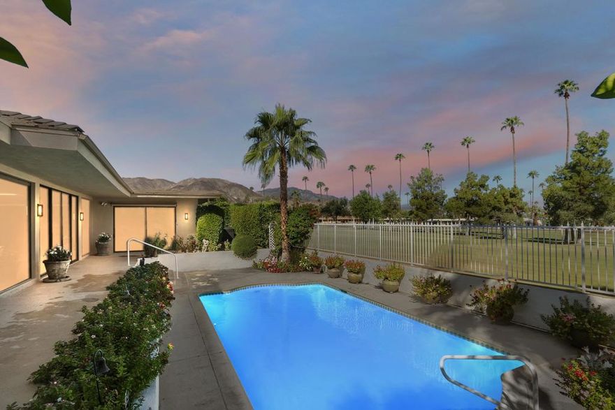 Completely re-imagined South Palm Desert home! Extensive  remodel just completed. Spectacular location on Shadow Mountain Golf course with incredible 180 degree unobstructed down desert/valley/mountain views-   Free standing single family home with no HOA's! -  2 car attached garage plus circular driveway/portico.  3 large bedrooms and 3 completely brand new full baths, featuring new showers/tile/vanities and equipped with ''Smart '' toilets - Must see to appreciate all the recent upgrades/improvements. Primary retreat is incredible with 1 large, finished walk in closet (hers) and additional full size closet ( his) . Master bath is spa - like with soaking tub, dual vanities, walk-in shower and separate toilet area.  All new beautiful tile  flooring  throughout - Large private fully fenced/gated/secure lot- Mature , healthy landscaping with fruit trees ,  tall shrubs/roses/palm trees/etc.. Raised, irrigated  flower/gardening beds ; grow your own veggies and flowers !  All existing appliances ( kitchen fridge, bar area icemaker and 2 beverage  coolers ) included- Sunny and bright with tons of windows and light. Main living room/bar area has 12 foot ceilings and spectacular views. Fully equipped new kitchen with all ustom  cabinets. recessed lighting , counters, appliances and tile floors.  Brand new leased solar system ( Renova) being installed with 31 panels,  2 Tesla batteries and car charging station in garage . RV electric connection on property -   Located in prestigious South Palm Desert,  and serviced by Washington Charter Elementary - Enjoy all the benefits of living 3 blocks from El Paseo Shopping, dining and Entertainment** Will consider longer ( 24 month ) lease