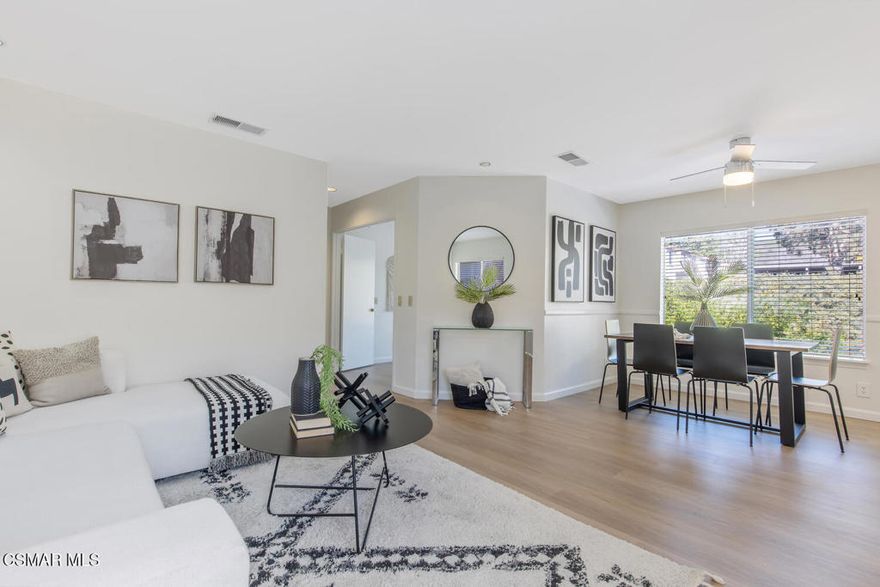 Recently Renovated! Step into comfort and style at 501 Via Colinas, a beautifully updated ONE_LEVEL END UNIT 2-bedroom, 1-bathroom rental nestled in the highly sought-after Hidden Canyon neighborhood of Westlake Village. This nearly 900 sq ft second-story home offers the perfect blend of modern living and natural tranquility. Enjoy the airy, open floorplan with brand-new luxury vinyl plank flooring and fresh paint throughout. The spacious living area flows seamlessly into a sleek kitchen featuring stainless steel appliances and ample cabinet space--ideal for both everyday living and entertaining. The primary bedroom includes two closets, one of which is a generous walk-in, offering plenty of storage. The indoor laundry room comes equipped with a washer and dryer, making laundry day a breeze. This home includes a private single-car garage, a reserved covered parking space, and plenty of guest parking--a rare find! Hidden Canyon Community Highlights - Hidden Canyon offers peaceful walking trails, sparkling pools, and breathtaking canyon views--all in a quiet, well-maintained setting that feels like a private escape. Don't miss your chance to live in one of Westlake Village's most desirable communities. With nearby parks, shops, schools and restaurants, this home truly has it all.Some photos show previously staged rooms.  Property is currently vacant.