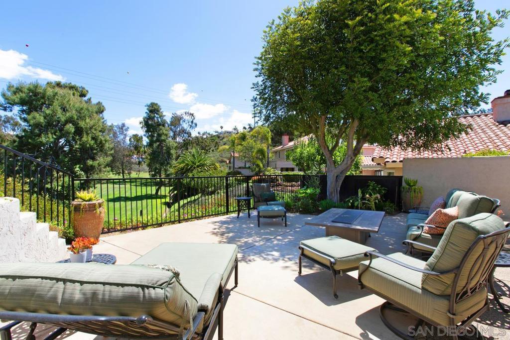THIS BEAUTIFUL AND PRIVATE RECENTLY RENOVATED SINGLE LEVEL HOME IN THE HIGHLY DESIRED GATED COMMUNITY OF LAS VISTAS IN DEL MAR BORDERS SOLANA BEACH AND BACKS TO THE COVETED PRIVATE GOLF COURSE OF LOMAS SANTE FE COUNTRY CLUB*FULLY FURNISHED 3 BEDROOM/2.5BATH WITH VAULTED CEILINGS FEATURES PLENTY OF LIVING SPACE WITH SEPARATE LIVING ROOM, DINING ROOM, FAMILY ROOM AND LIBRARY. PRIVATE OUTDOOR PATIO AREAS WITH STUNNING GOLF COURSE VIEWS AND PLENTY OF ROOM TO LOUNGE*SPACIOUS MASTER SUITE WITH KING BED AND OPULENT BATH AREA*SECONDARY BEDROOMS HAVE A SHARED BATH*COMMUNITY POOL AND TENNIS COURTS*DEL MAR AND SOLANA BEACHES, DEL MAR FAIRGROUNDS & RACE TRACK, FLOWER HILL SHOPPING CENTER AND DOWNTOWN DEL MAR ARE ALL JUST MINUTES AWAY*BE THE FIRST TO ENJOY THIS LOVELY HOME!!