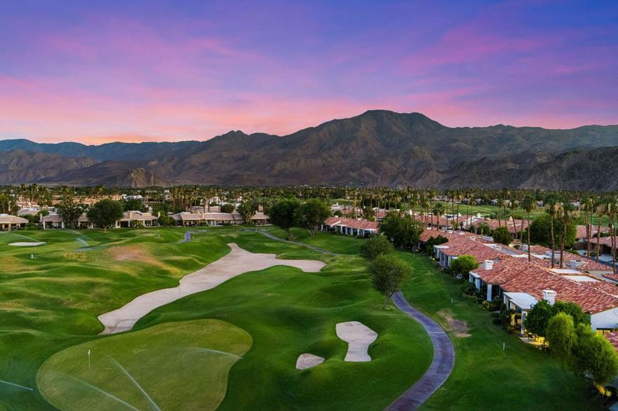 PRICE IMPROVEMENT on this meticulously remodeled Beauty!Welcome to PGA West! The Western Home of Golf. This popular Champion 4 floor plan End-Unit with a Southeast-Facing rear patio allows for great morning sun and stunning mountain views, and sits on the Par 3, #4 Green of the PGA West Stadium course. This Condo features tall ceilings, has 3 Bedrooms and 3 Bathrooms, and has been recently remodeled throughout. If you are looking for a move-in ready home, look no further! Improvements include, but are not limited to;48'' x 24'' Borgo Luce tile flooring throughout, a kitchen remodel with Silestone quartz slab counters, KitchenAid stainless appliances including an electric cooktop, new Schulker cabinetry throughout, and partial wall removal between kitchen and great room.  All Bathrooms have quartz counters/tile flooring and new Kohler plumbing fixtures and bidet toilets, with the Primary Bathroom featuring new Solar Tube Lighting.The home has a New Fiberglass Front Door, new Milgard kitchen windows and kitchen sliding glass doors, all low-E, with new interior doors and trim.  All New MinkaAire Fans in the Bedrooms, Living and Patio.  All New electric switches have been installed throughout featuring timed switches for bathroom vent fans.  All Closet World custom closets in the Primary walk-in, as well as the hallway and 3rd bedroom/office.  Most furnishings are recently purchased and like new. When entering the two-car garage, you will see that it has recently been Armor Chip epoxied, has plenty of racking and cabinetry, as well as 220V 50A power to the garage for EV charging and an updated and insulated garage door. This one checks all the boxes with a full remodel, a community pool steps away and proximity to the Clubhouse, a short cart ride. Offered furnished per the written inventory. PGA West features 3 Private and 3 Public courses, tennis, pickleball, three clubhouses, restaurants, and more. HOAs include building maintenance, complete landscaping, irrigation water/equipment, exterior paint, roof, cable, internet, trash, and 24-hour guarded gated security.