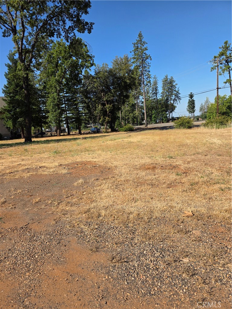 Over 3/4 acre of flat buildable land. To the Seller's knowledge this property has never been built on in the past. Zoned R1. Property is on the corner of Feather River Pl and Pentz Rd. To go to the town of Paradise turn right on Pearson, to go to the Lake or Oroville, go straight down Pentz. This property is contiguous to The First Christian Church with services Sunday morning. Enjoy the view of he Canyon to the East, Paradise's 3 parks, Several restaurants, Medical clinics, Performing Arts Center, Community Meeting Place is almost complete, There are antinque stores, Mom and Pop retail stores, 2 hardware stores, a dog park, baseball parks and horse area. The schools in Paradise and Magalia are excellent, This town is back after the Camp Fire. Drive by and take a look.