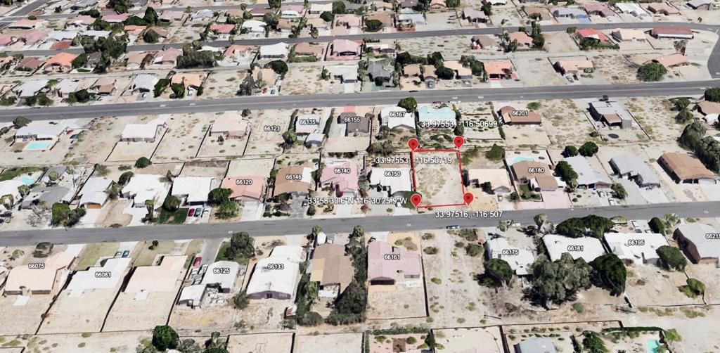 on't miss this fantastic opportunity with an 8,259 sq ft vacant lot on Santa Rosa Rd in Desert Hot Springs, CA 92240 (APN: 639-021-036), located adjacent to 66150 Santa Rosa Rd. This parcel sits in a desirable neighborhood surrounded by established single-family homes, offering a peaceful residential setting with paved street access and nearby utilities. Conveniently positioned between Mission Lakes Blvd and Pierson Blvd, the property is just minutes from local shopping, dining, schools, and the popular Mission Lakes Country Club. With its spacious dimensions, mountain views, and excellent location, this lot is a prime choice for buyers looking to invest in the vibrant Desert Hot Springs community. ****No soils reports, surveys, etc., have been done. Buyer and buyer's agent to verify all information with the city or county for allowable uses and requirements and rely on their own investigations. **Buyer responsible for checking zoning, utilities, permits and exact property boundaries. ****