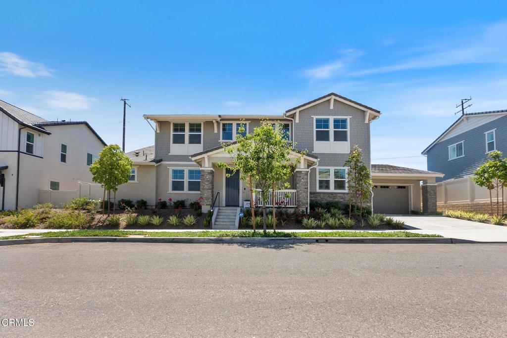 Welcome to 107 Upland Road - luxury living in Ventura's east End. This nearly brand new 5 bedroom, 4.5 bathroom home offers over 3,450 square feet of beautifully designed living space on an oversized lot. From the moment you enter, you'll notice over $100,000 in specialized design upgrades, including luxury vinyl plank flooring, elegant shutters throughout and stylish quartz countertops. The spacious open floor plan features a downstairs primary suite with a spa-inspired bathroom complete with a soaking tub, standing shower, and dual vanities. An upstairs loft provides flexible space for a media room, home office, or play area. Additional premium features in this home include a walk in pantry, an oversized laundry room and a 3 car garage with abundant storage space. The chef's kitchen boasts sleek quartz countertops, high-end finishes, and a seamless flow to the great room - perfect for hosting gatherings. Outdoors, enjoy the California lifestyle under a covered patio with a built-in fireplace - ideal for year-round entertaining - framed by a lushly landscaped oversized lot.Energy efficiency meets modern comfort with fully owned solar panels--say goodbye to costly electric bills. This home is located in the coveted Del Sol community and is nearly brand new! As part of this vibrant new community, you'll have access to a sparkling community pool and spa and enjoy the peace of a neighborhood designed for comfort and connection. The Fresco at Del Sol community combines luxury, sustainability, and convenience in one exceptional package. Do not miss the opportunity to make this home yours today. No mello roos!