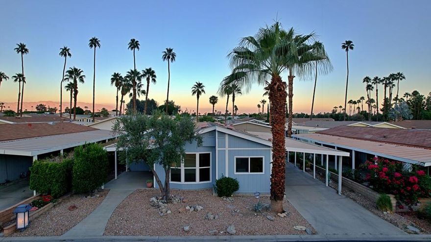 Beautifully Remodeled Home in the Desirable 55+ Suncrest Country Club Resort Community - Palm Desert!Welcome to this stunning triple-wide,  3-bedroom, 2-bathroom home in the highly sought-after Suncrest Country Club, Palm Desert's hidden gem for 55+ resort-style living. Recently remodeled, this home offers a bright, open floor plan that's perfect for entertaining.Enjoy a spacious living room with large picture windows, a formal dining area, and a modern kitchen featuring brand-new countertops, a sleek new sink, updated appliances, and a center island with extra storage. Stylish new lighting and matte black ceiling fans have been installed throughout, along with beautiful new flooring. The large primary bedroom boasts a walk-in closet and a spa-like en-suite bathroom designed for relaxation. You'll also love the convenience of an indoor laundry room, central air and heating, and newly installed energy-efficient windows that bring in plenty of natural light.Step outside to a versatile outdoor space--perfect for hosting brunch and relaxing on the open patio.  Convenient parking under the covered patio with a shed for additional storage.Prime location within the community--just a 2-minute walk to one of the pools, tennis, and pickleball courts!Suncrest Country Club offers resort-style amenities including:3 Sparkling Swimming Pools & In-Ground SpasTennis & Pickleball CourtsBeautiful 9-Hole Golf CourseClubhouse with Billiards Room, Library, Cornhole, and tons of Activities!Enjoy a delicious burger or Happy Hour at Jazzy J's Restaurant! Enjoy the great atmosphere, Line Dancing, Live Music & More!Don't miss your chance to be part of this vibrant, active community. Schedule a tour today!